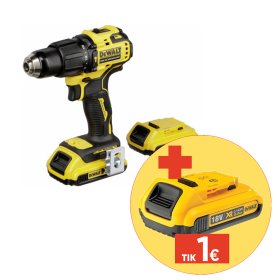 Akumuliatorinis mūginis grežtuvas DEWALT DCD709D2T-QW, 18 V, komplekte 2x 2 Ah akumuliatoriai ir kroviklis