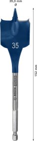 Plunksninis grąžtas BOSCH, 35 x 152 mm