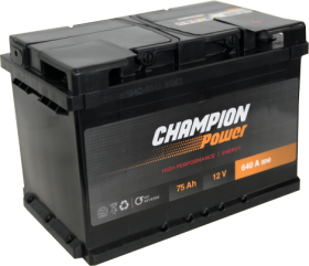 Akumuliatorius CHAMPION POWER 12 V, 75 Ah, 640 A, EN