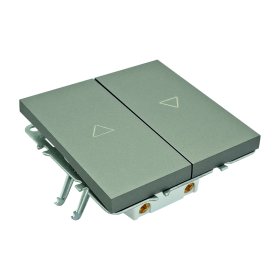 Žaliuzių jungiklis TOPE Bora, 2 klavišų, įleidžiamas, pilkos sp., 16 A, 250 V, 500900050