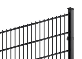 Tvoros segmentas 2D, pilkas, akutė 200x50 mm, 2,5x1,43 m., cinkuota ir degta PVC, vielos storis 5/4/5mm., ZN+RAL7016