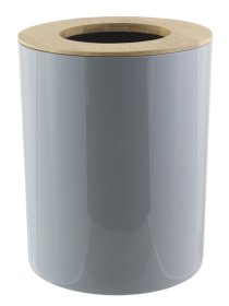 Vonios šiukšliadėžė BA-DE, 6L, bambukinis dangtis su skyle, PP, pilka, CP-3298 06