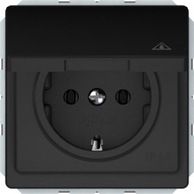 Kištukinis lizdas VILMA ST150, IP44, įleidžiamas, be rėmelio, su įž., juoda matinė sp., RP16-003-02