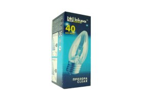 Kaitrinė pramoninio naudojimo lempa ISKRA 367286, 40 W, E27, žvakė, skaidri, skirta pramoniniams tikslams, netinka naudoti buityje