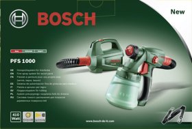 Elektrinis dažų pulverizatorius BOSCH Green PFS 1000, galia 410 W, 0-100ml/min, 800 ml, 1,25 kg