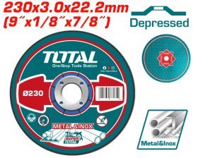Abrazyvinis metalo šlifavimo diskas TOTAL, 230x3x22 mm, TAC2212301