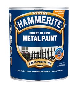 Aerozoliniai antikoroziniai dažai HAMMERITE Smooth, 400 ml, balti, blizgūs