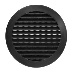Ventiliacinės grotelės EUROPLAST, plastikinės, d125 mm, juoda, VR125M