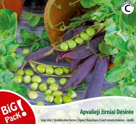 Daržovių sėklos, žirniai apvalieji Desiree, 20 g., 0339, C