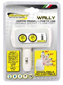 Automobilinis šakotuvas su USB BOTTARI Wally, 1AMP jungtimi