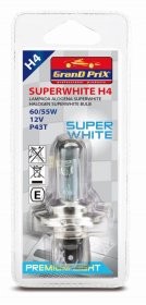 Automobilinė lemputė GRAND PRIX Superwhite, P43T, H4, 12V, 60/55W, halogeninė