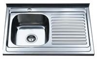 Plautuvė INOX DM-8060, 21421 80 x 60 cm, dešinė, plieninė, su ventiliu, kilmės šalis Kinija