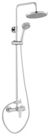Dušo komplektas FERRO RENNTO, su maišytuvu, reg.stovas, 2 dušo galvutės, žarna 150 cm, chromas, NP84-BNT7U