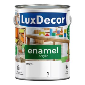 Universali akrilinė emalė LUXDECOR, 2,2 l, (01) sniego baltumo spalvos, matinis