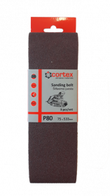 Juosta šlifavimui CORTEX P80, 75 x 533 mm, 3 vnt.
