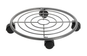 Vazono padėklas, metalinis, su ratukais, pilkos sp., 35 x 35 x 5,7 cm.