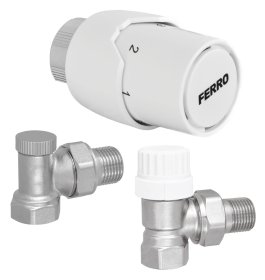 Kampinis termostatinis komplektas FERRO, 1/2", su termostatine galvute, ZTM21