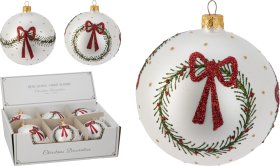 Eglutės žaisliukas, stiklas, 2 skirtingi dizainai, skersmuo 10 cm