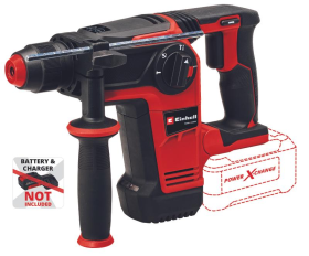 Akumuliatorinis perforatorius EINHELL TP-HD 18/26 Li BL Solo, smūgio galia 2,6 J, gręžimo galia betone 26 mm