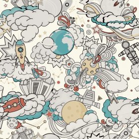 Viniliniai tapetai GRANDECO Space 182001, 0,53 x 10,05 m