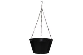 Metalinis lauko vazonas 4Living, pakabinamas, juodos sp., 30 x 30 x 16 cm.