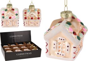 Eglutės žaisliukas Namelis, stiklas, šampano sp., 2 skirtingi dizainai, 6,5 x 6,5 x 8 cm