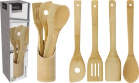 Virtuvės įrankių rinkinys, 5 dalys, bambukas