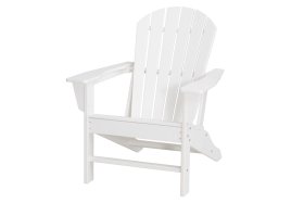 Adirondack tipo krėslas 4LIVING, plastikas, iki 150 kg, baltos spalvos