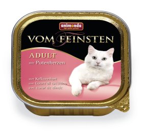 Konservuotas kačių ėdalas VOM FEINSTEN Classic, su kalakutų širdelėmis, 100g