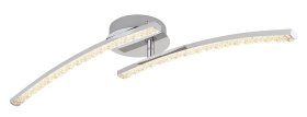 Lubinis vonios šviestuvas GLOBO Jules, LED, 12W, 230V, 3000-4000-6000K, CCT, 720lm, chromo spalvos, akrilo krištolo skaidrumas, atminties funkcija, IP44, 590 x 120 x 105 mm