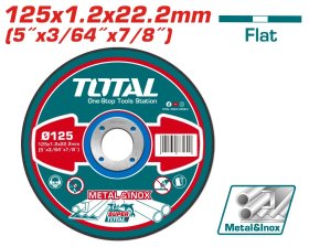 Abrazyvinis metalo pjovimo diskas TOTAL, 125x1,2x22 mm, TAC2211253