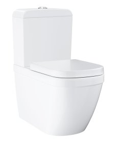 Klozetas GROHE Euro Ceramic, pastatomas, dvigubas nuleidimas 3/6 l, be nuplovimo lanko, įvadas iš apačios, su lėtai nusileidžiančiu dangčiu, 39462000