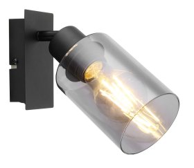 Kryptinis šviestuvas GLOBO Hadera, E27, 1 x 40W, 230V, dūmų sp. stiklas, 90x200x180 mm