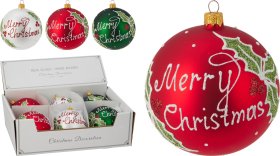 Eglutės žaisliukas, stiklas, 3 skirtingos sp., skersmuo 10 cm