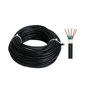 Jėgos kabelis LIETKABELIS 450/750V Vvg (Cyky-L) 5*1,5, oras 17A/3,7KW, žemė 26A/5,7KW), juodas