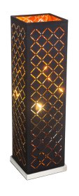 Stalinis nakties šviestuvas GLOBO Clarke, E27, 1 x 40W, 230V, matinio nikelio sp., aksomas juodos/auksinės sp., su jungikliu, 150 x 150 x 570 mm, 15229T2
