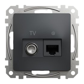 Antenos ir kompiuterio lizdas SCHNEIDER Sedna Design, 2 vietų, įleidžiamas, antracito sp., SDD114469T