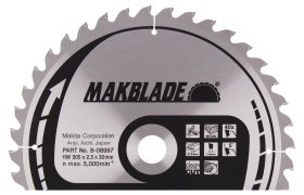 Medienos pjovimo diskas MAKITA, Makblade, 305x2,3x30 mm, 5° T40 B-08997, UŽS
