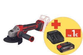Akumuliatorinis kampinis šlifuoklis EINHELL TP-AG 18/125 CE Q, Li-Solo, 18 V, 125 mm, be akumuliatoriaus ir kroviklio