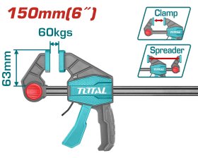 Spaustuvas TOTAL, maks. 60 kg, 63x150 mm, THT1340601