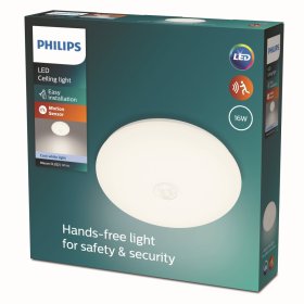 Lubinis LED šviestuvas PHILIPS Mauve, 16W, 1900 lm, 4000K, IP20, su judesio davikliu, AXPxG 72x320x320 mm, baltos sp.