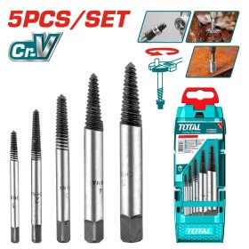 Prietaisai TOTAL, nulaužtiems varžtams išsukti, Cr-V, 5 vnt. (3-18 mm) TACSE0056