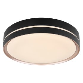 Lubinis LED šviestuvas GLOBO Manni, 24W, 230V, 2580 lm, 2700-6500K, su pultu, dimeriuojamas, atmintis, aktyvi šviesa, metalas juodas, 385 x 80 mm, 41759-24