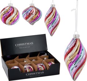 Eglutės žaisliukas, stiklas, 3 skirtingi dizainai, įvariaspalvis