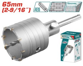 Mūro gręžimo karūna su kietmetaliu TOTAL, 65 mm, gylis 58 mm, SDS plus, adapt. 110 mm, grąžtas 8x110mm, TAC430651