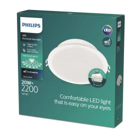 Montuojamas šviestuvas panelė PHILIPS Meson, įleidžiama, LED 20 W, 4000 K, 2200 lm, apvali, baltos sp., 190 mm skersmens