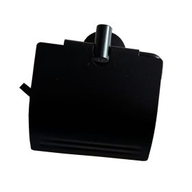 Tualetinio popieriaus laikiklis BENEDOMO, uždaras, su tvirtinimo elementais, juodos spalvos