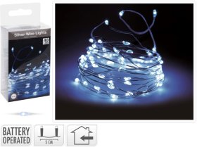 LED girlianda, su 40 LED, šaltai baltos sp., 2 m