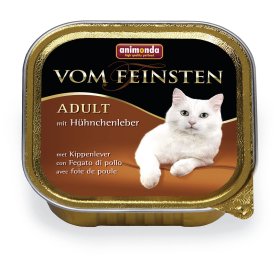 Konservuotas kačių ėdalas VOM FEINSTEN Classic, su vištų kepenėlėmis, 100g