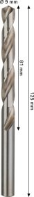Grąžtas metalui BOSCH HSS-G, DIN 338, 9 × 81 × 125 mm